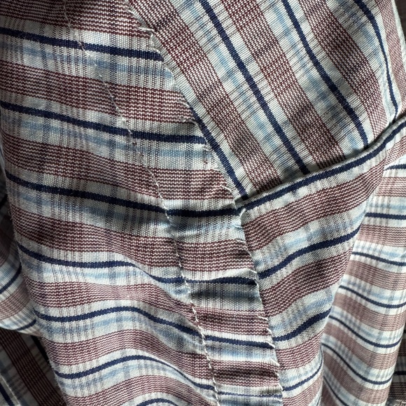 Mattabisch Napoli - Men's Brown Blue White Plaid Shirt (15.75, 40) - Picture 9 of 10